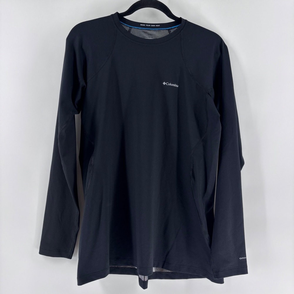 Columbia Base Layer Top Womens 1X Black Omni-Heat Thermal Long Sleeve Activewear